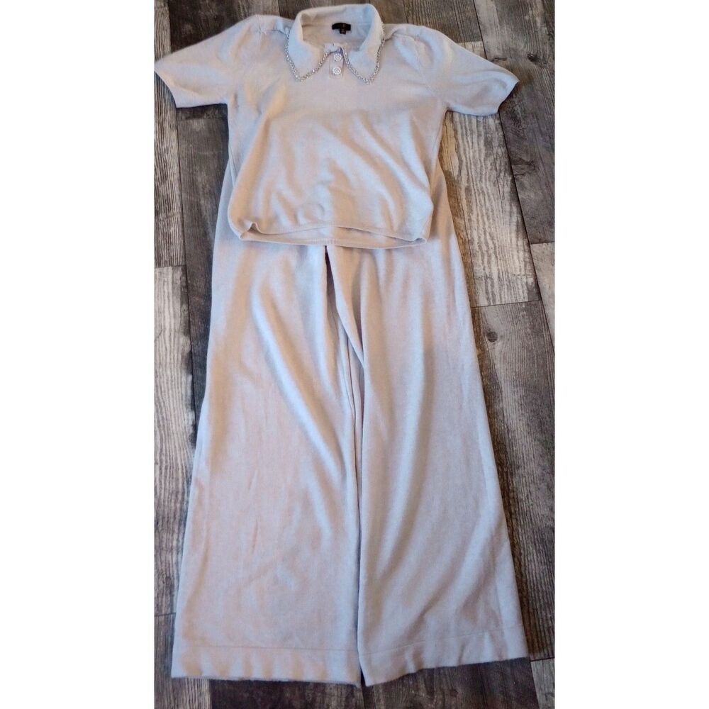 On Twelfth Women's Size Large Gray Short Sleeved Sweater Set